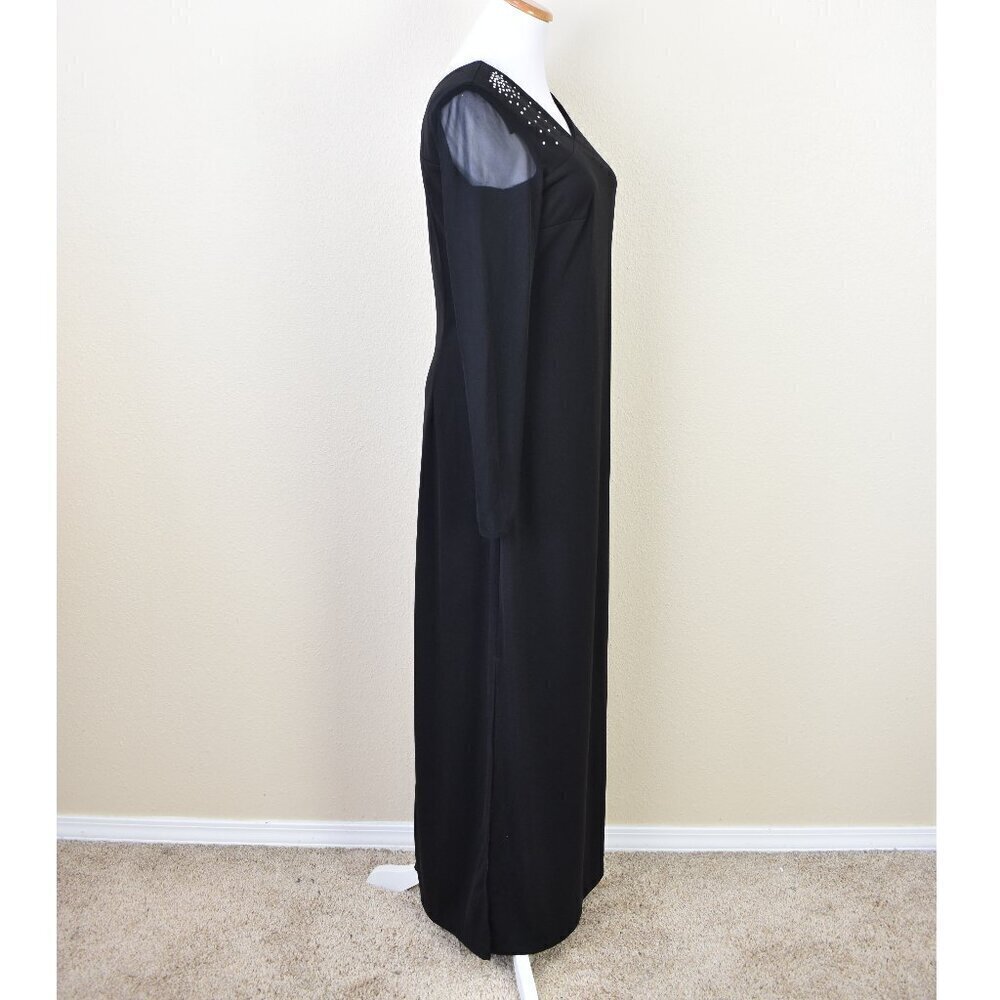 Frank Lyman Long Sleeve Formal Black Dress Gown - 10 - Picture 9 of 11